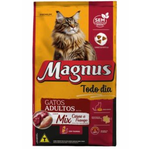 ração magnus todo dia gatos adultos sabor mix carne e frango
