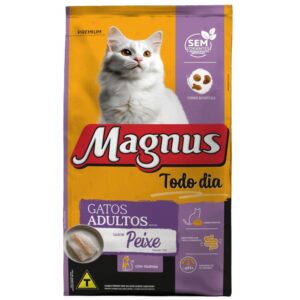 ração magnus todo dia gatos adultos sabor peixe – premium 10,1kg